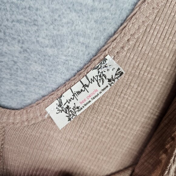 Free People Intimately Women’s Dark Tan Sleeveless Rubbed Tank Top Sz S - Picture 5 of 6